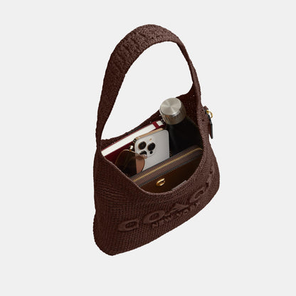 CDU75-Refined Weave Straw Brooklyn Shoulder Bag 28-B4/Maple