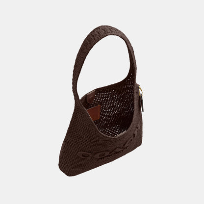 CDU75-Refined Weave Straw Brooklyn Shoulder Bag 28-B4/Maple