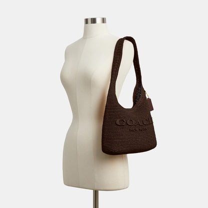 CDU75-Refined Weave Straw Brooklyn Shoulder Bag 28-B4/Maple