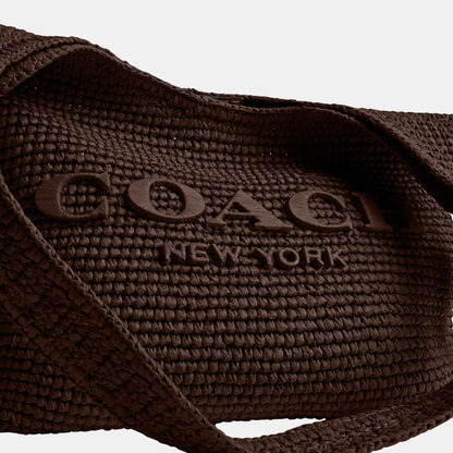 CDU75-Refined Weave Straw Brooklyn Shoulder Bag 28-B4/Maple