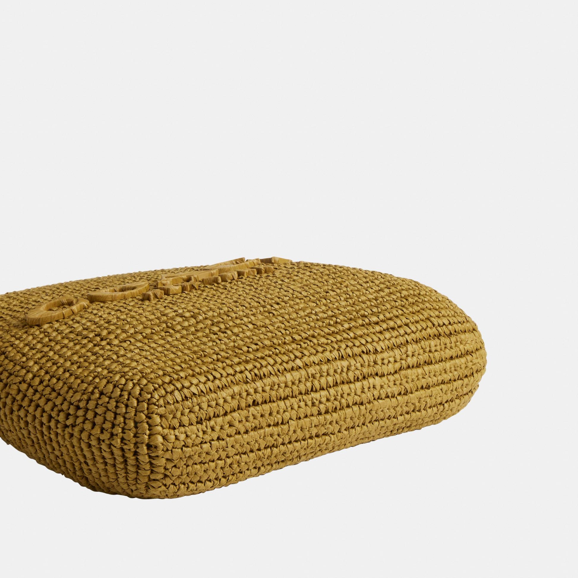 CDU75-Refined Weave Straw Brooklyn Shoulder Bag 28-B4/Muted Olive