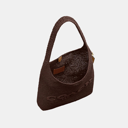 CDU76-Refined Weave Straw Brooklyn Shoulder Bag 39-B4/Maple