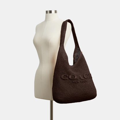 CDU76-Refined Weave Straw Brooklyn Shoulder Bag 39-B4/Maple
