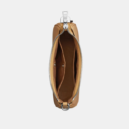 CDW68-Teri Mini Crossbody in Glazed Leather with Bow Strap-Sv/Light Sand