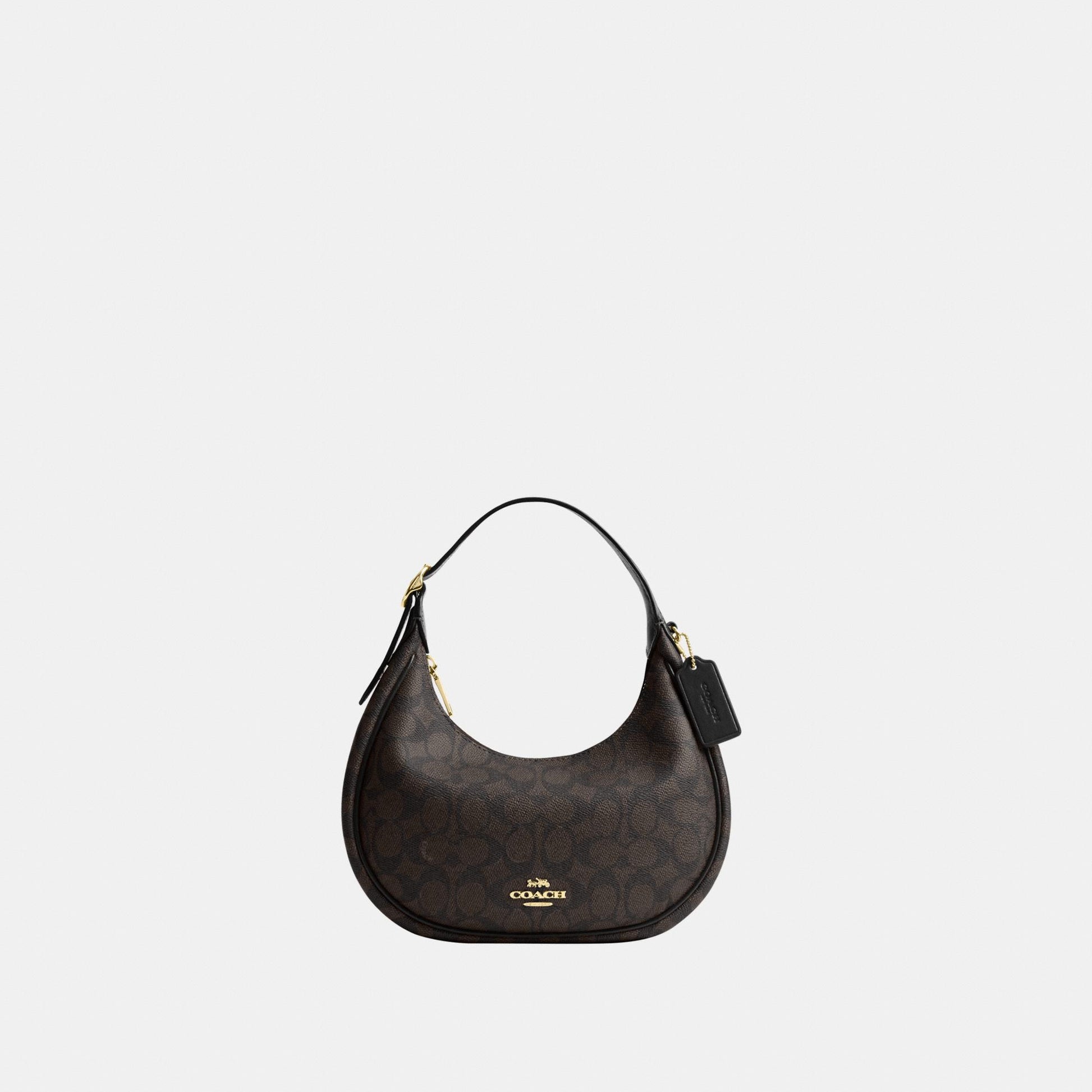 CDX17-Emily Mini Shoulder Bag in Signature Canvas-Im/Walnut/Black