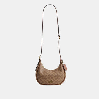 CDX17-Emily Mini Shoulder Bag in Signature Canvas-Im/Tan/Brown