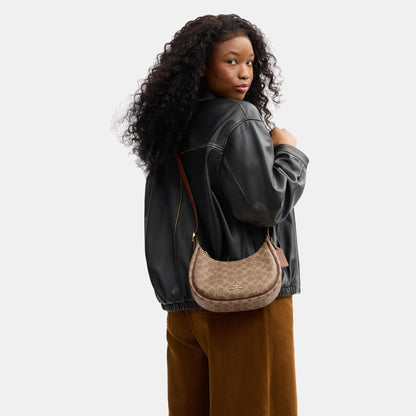 CDX17-Emily Mini Shoulder Bag in Signature Canvas-Im/Tan/Brown