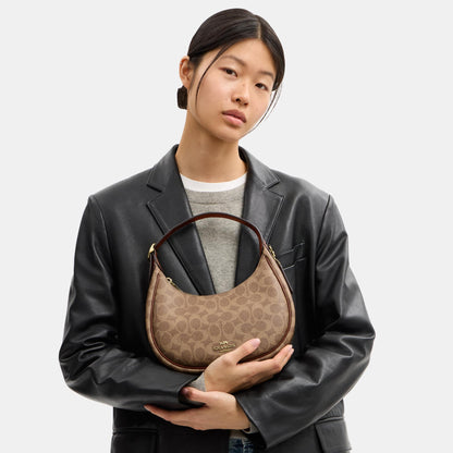CDX17-Emily Mini Shoulder Bag in Signature Canvas-Im/Tan/Brown