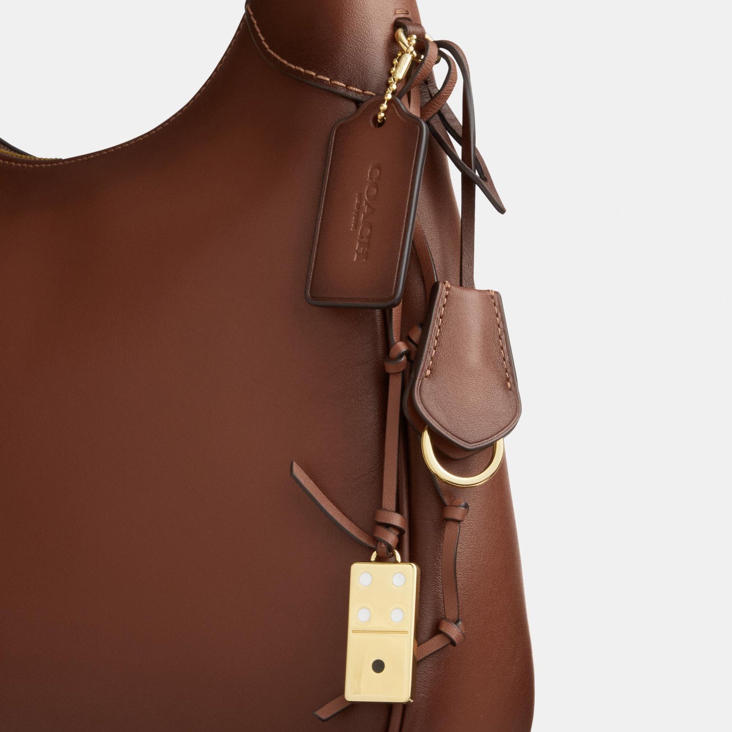 CDY36-Ella Shoulder Bag in Burnished Leather-Im/Redwood