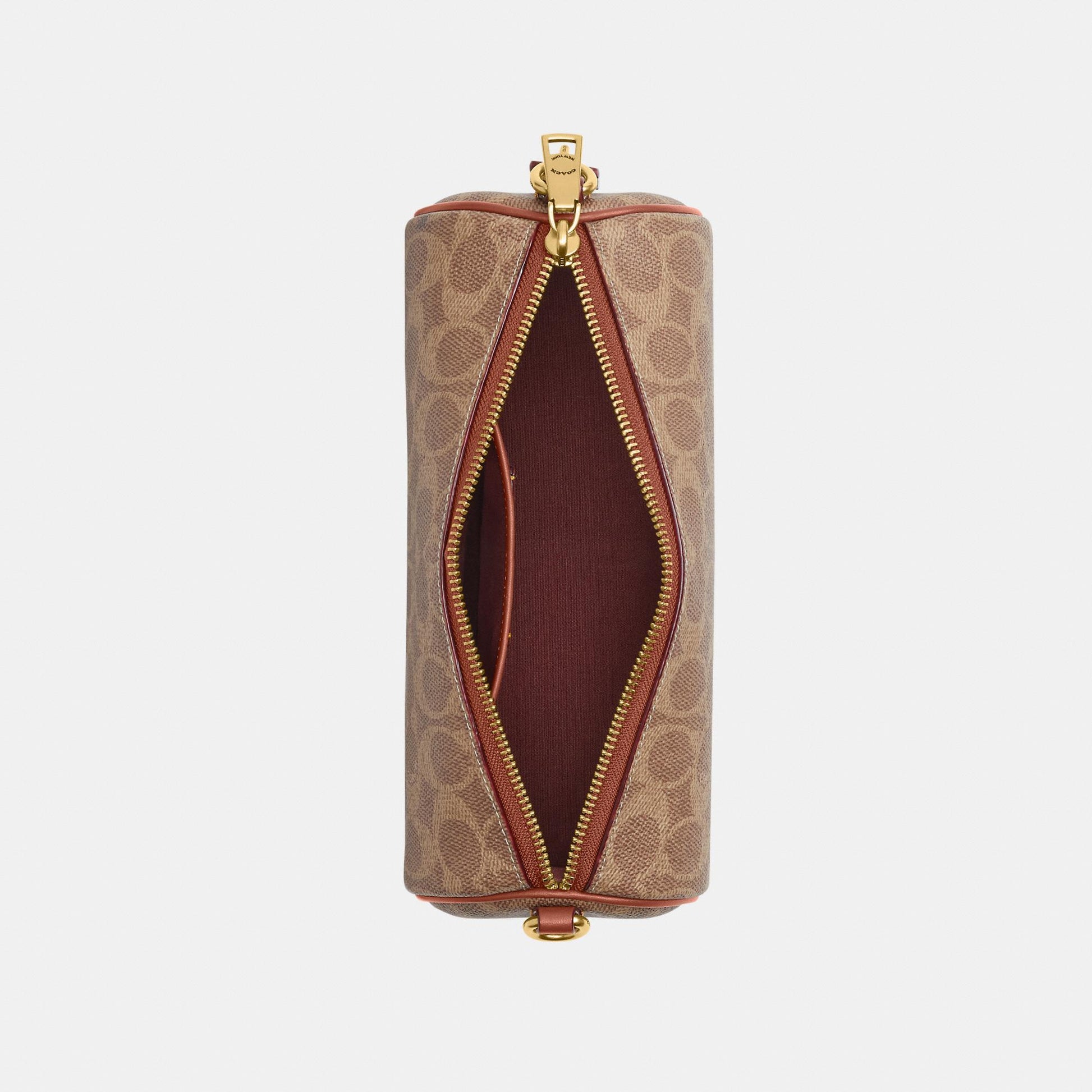 CDY79-Coated Canvas Signature Barrel Bag-B4/Tan Caramel