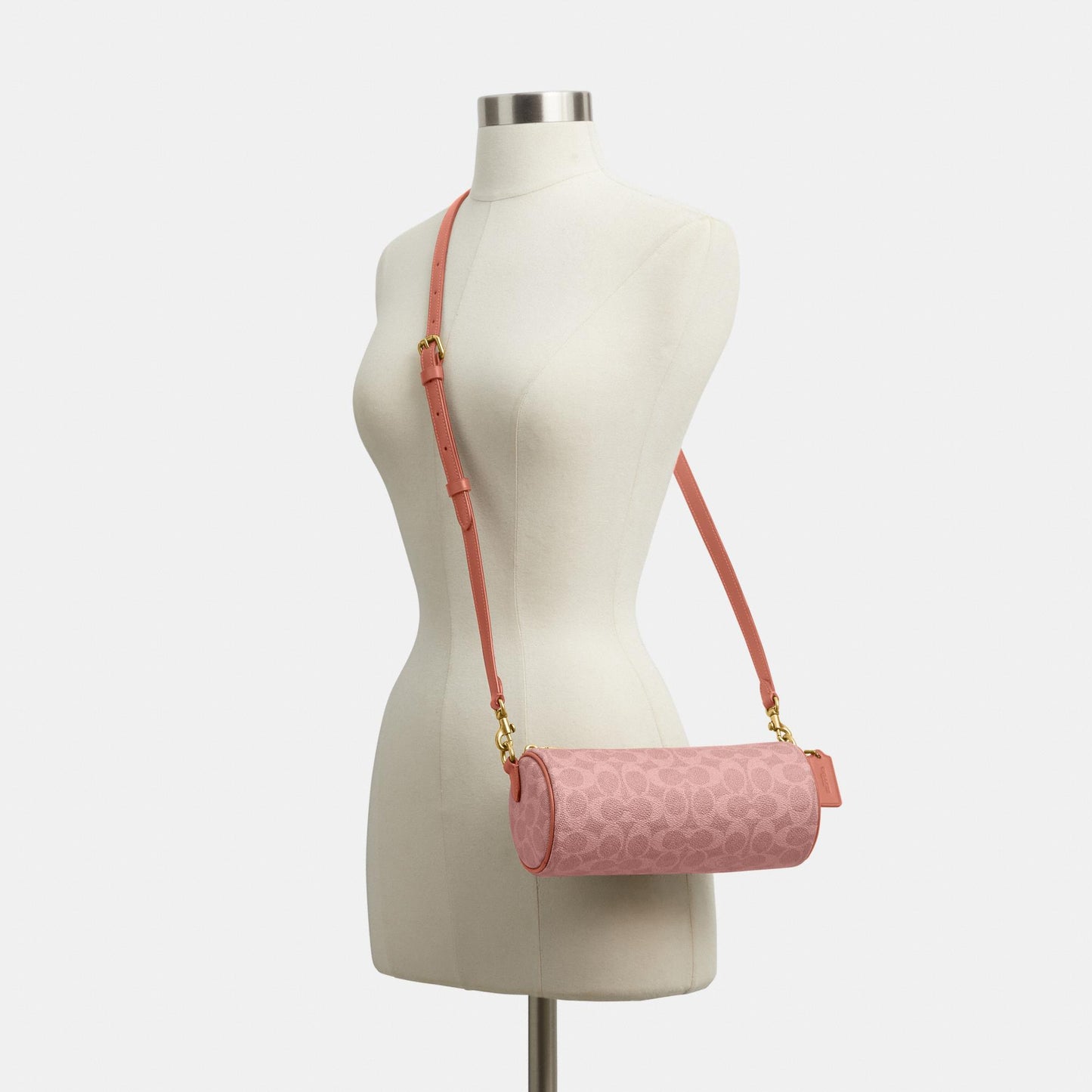 CDY79-Coated Canvas Signature Barrel Bag-B4/Melon Pink