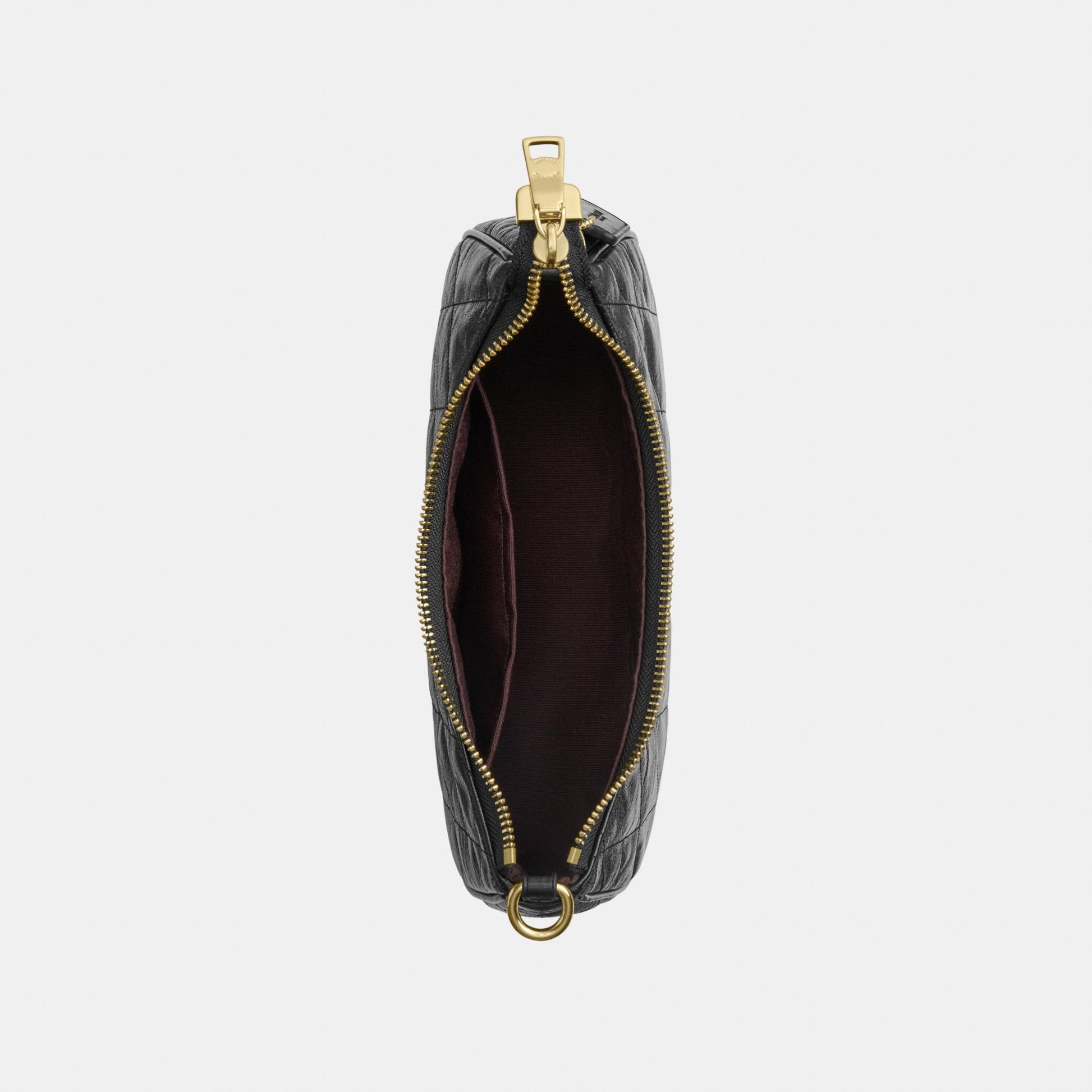CDY83-Teri Shoulder Bag in Glazed Leather with Quilting-Im/Black