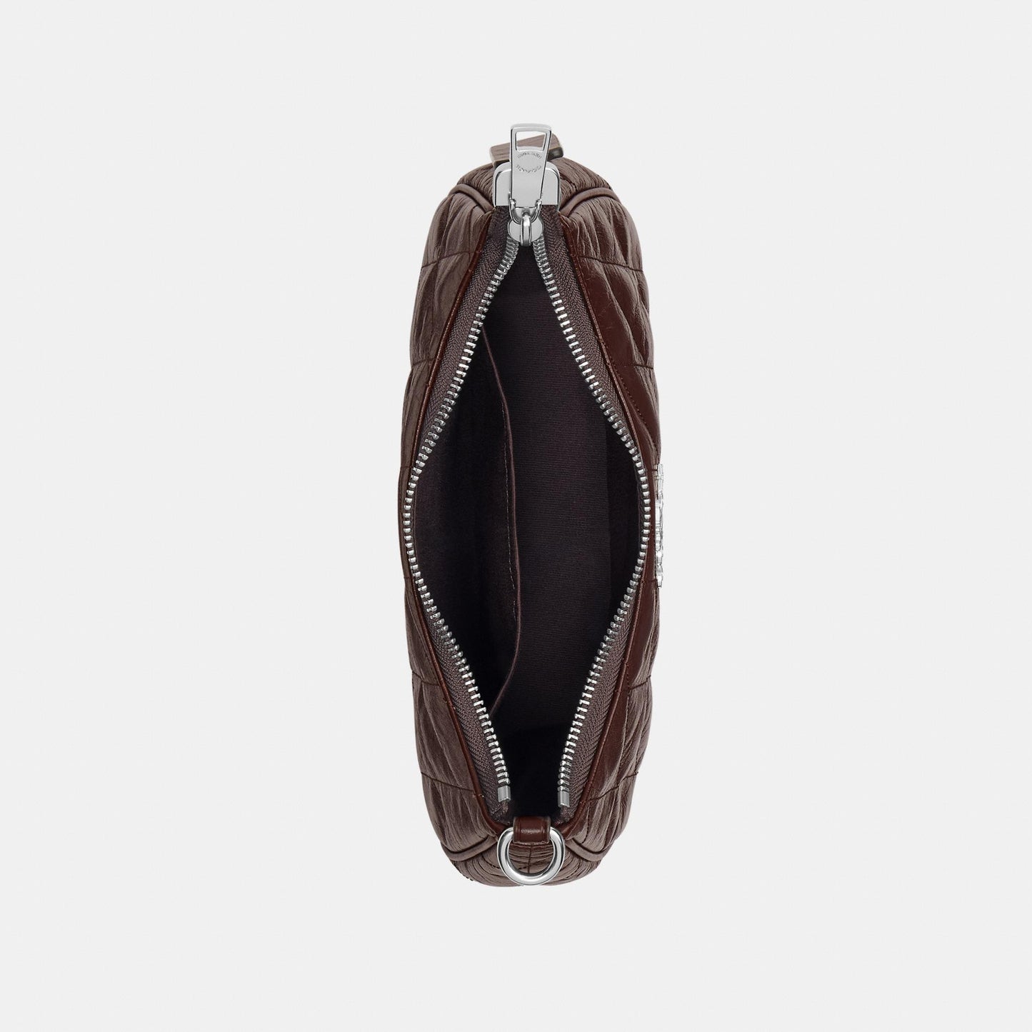 CDY83-Teri Shoulder Bag in Glazed Leather with Quilting-Sv/Maple