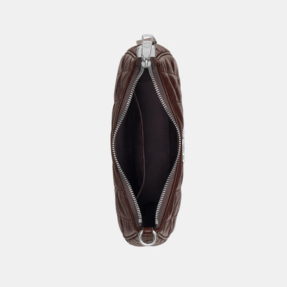 CDY83-Teri Shoulder Bag in Glazed Leather with Quilting-Sv/Maple
