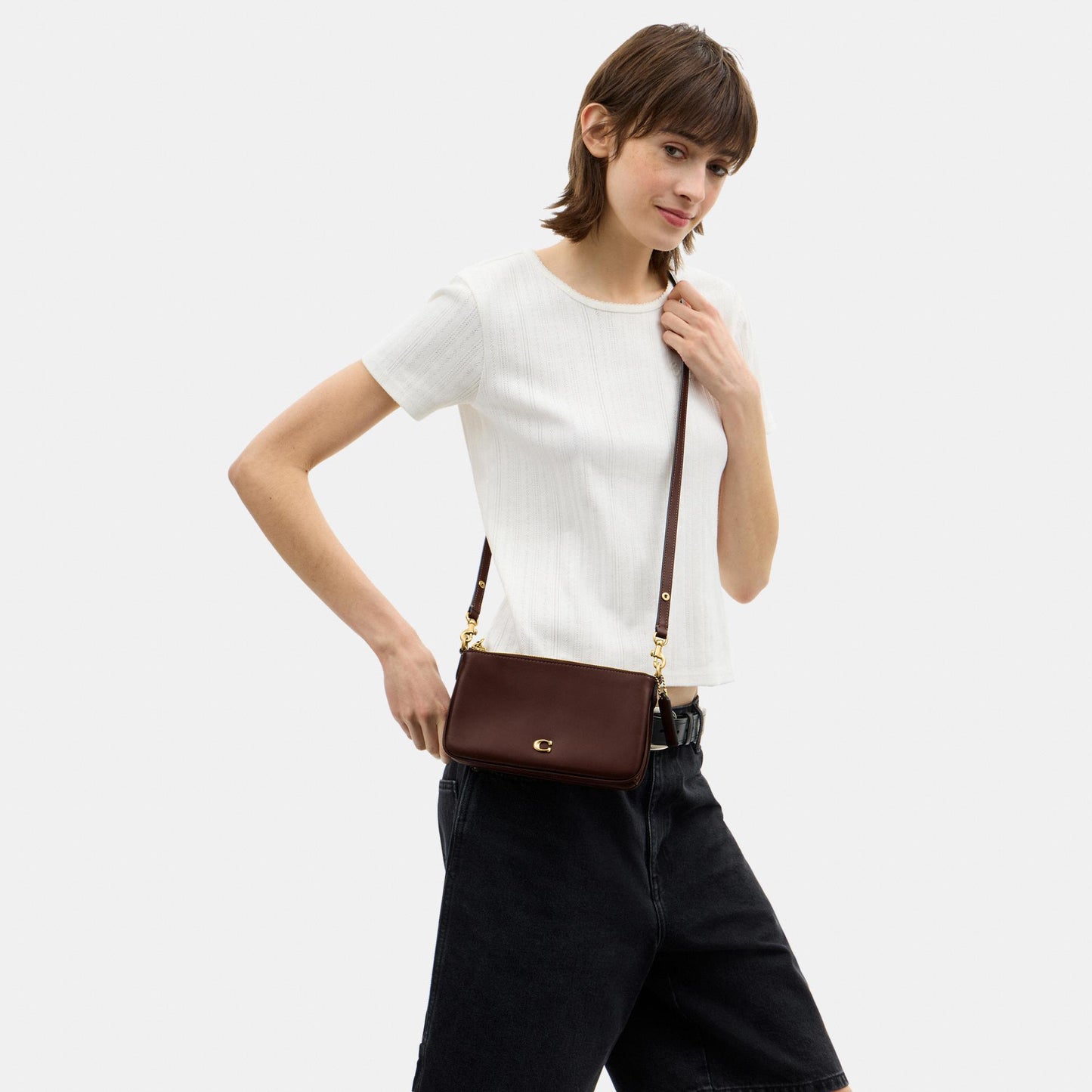 CDY89-Refined Calf Leather Audrey Crossbody Bag-B4/Maple