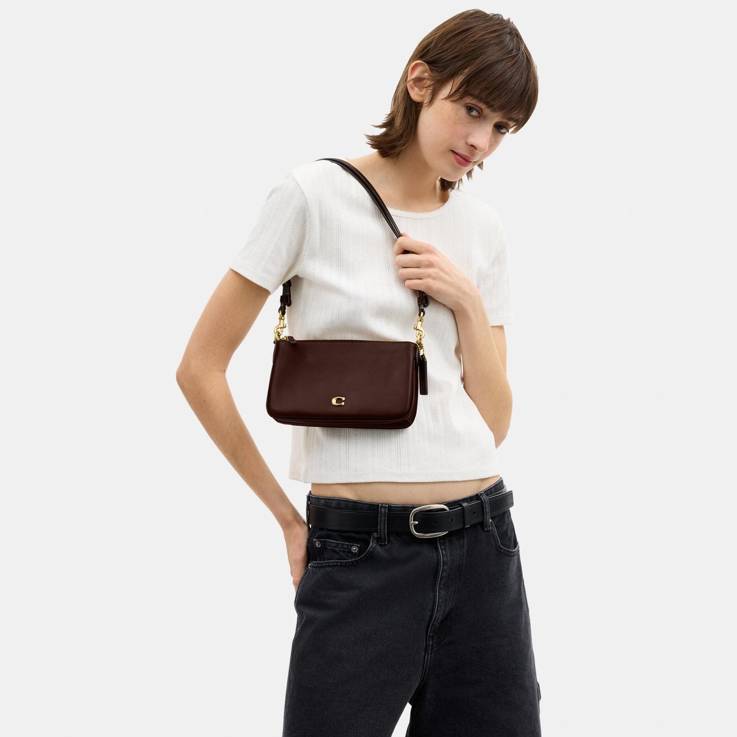 CDY89-Refined Calf Leather Audrey Crossbody Bag-B4/Maple