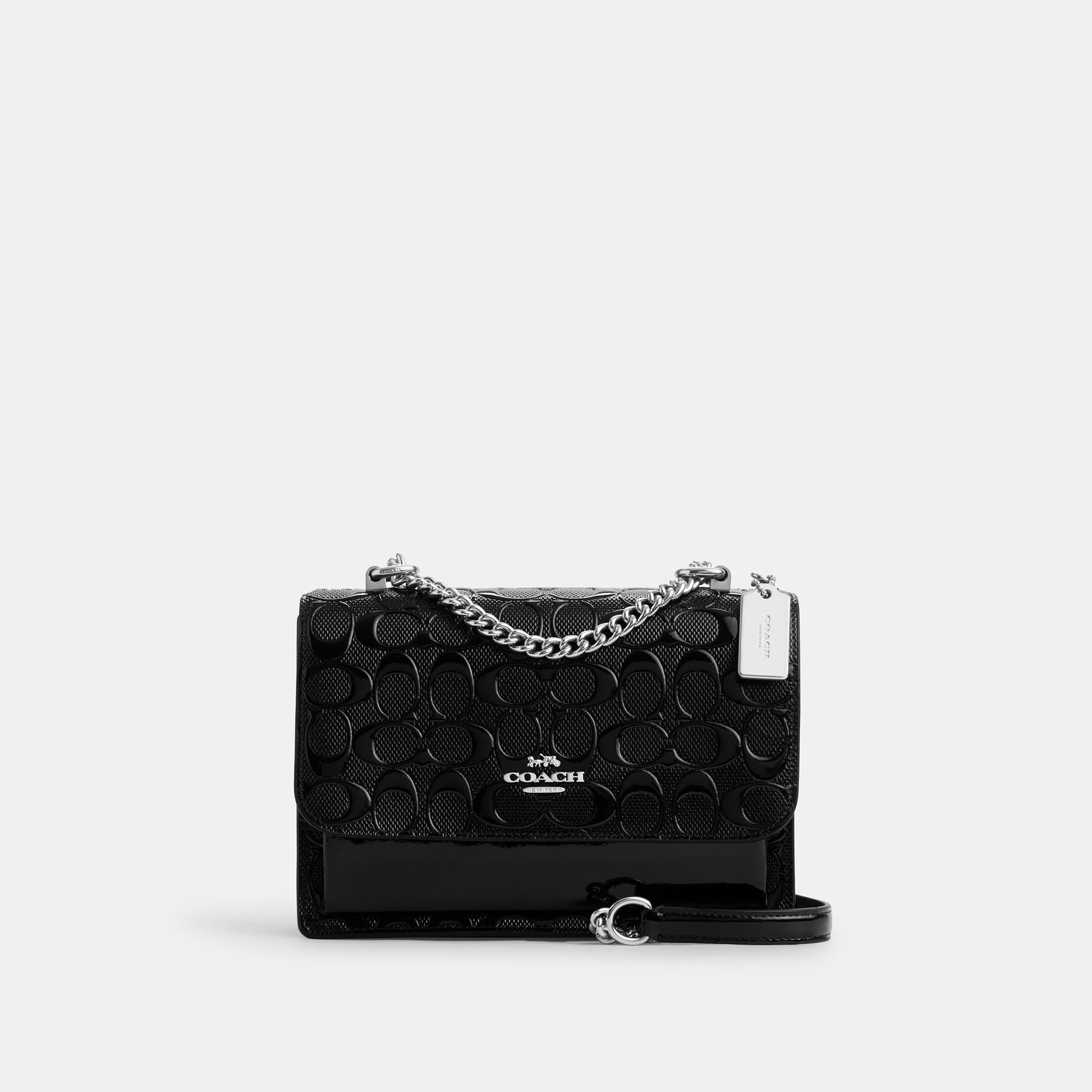CDY99-Klare Crossbody Bag in Signature Leather-Sv/Black