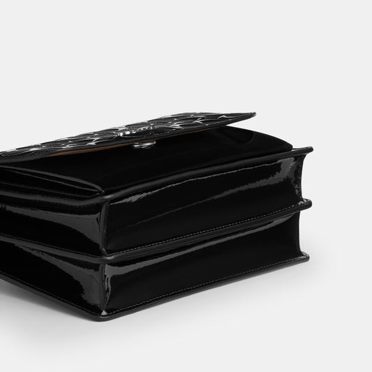 CDY99-Klare Crossbody Bag in Signature Leather-Sv/Black