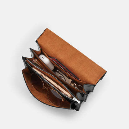 CDY99-Klare Crossbody Bag in Signature Leather-Sv/Black