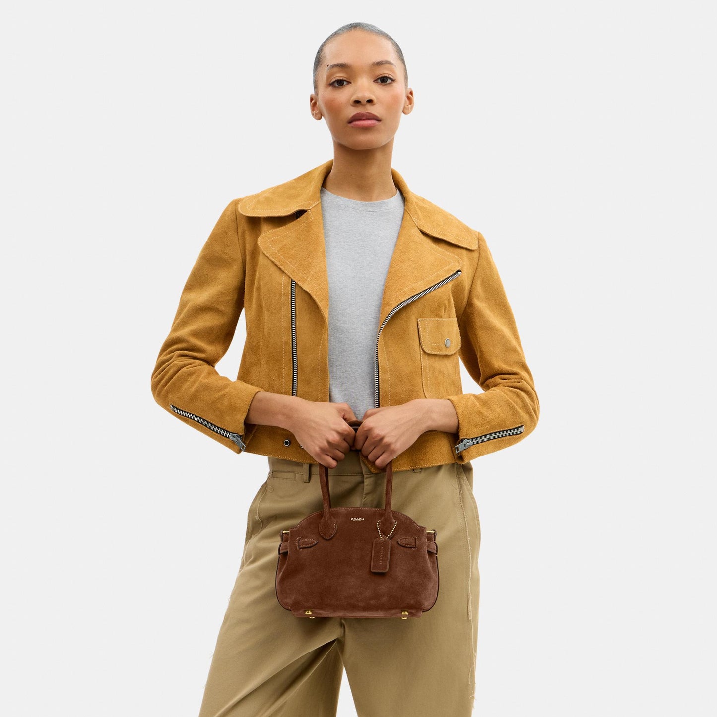 CDZ46-Suede Soft Empire Carryall 21-B4/Warm Brown