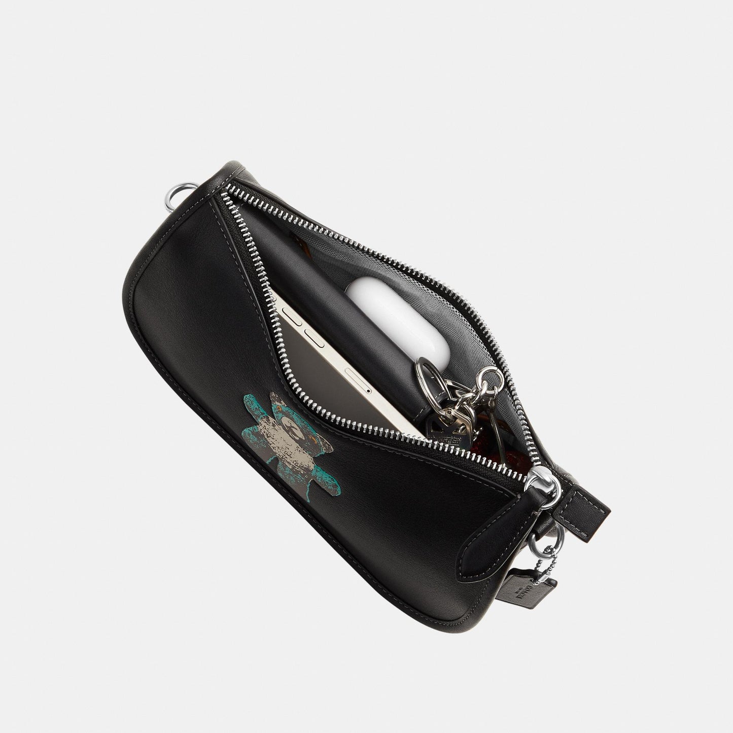CDZ47-Teddy Graphic Waverly Bag-Lh/Black Multi