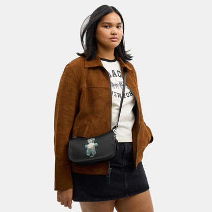 CDZ47-Teddy Graphic Waverly Bag-Lh/Black Multi