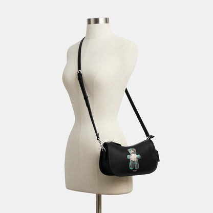 CDZ47-Teddy Graphic Waverly Bag-Lh/Black Multi