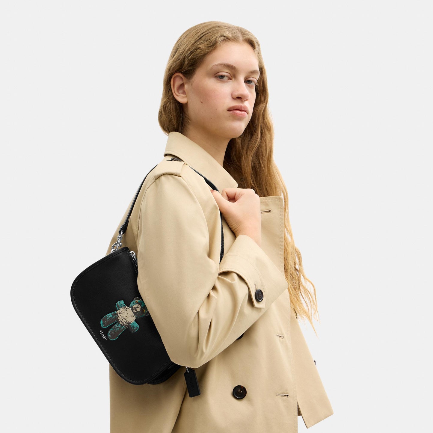 CDZ47-Teddy Graphic Waverly Bag-Lh/Black Multi