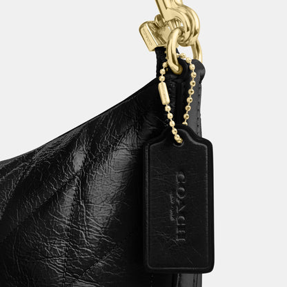 CDZ88-Caitlin Shoulder Bag in Glazed Leather with Quilting-Im/Black