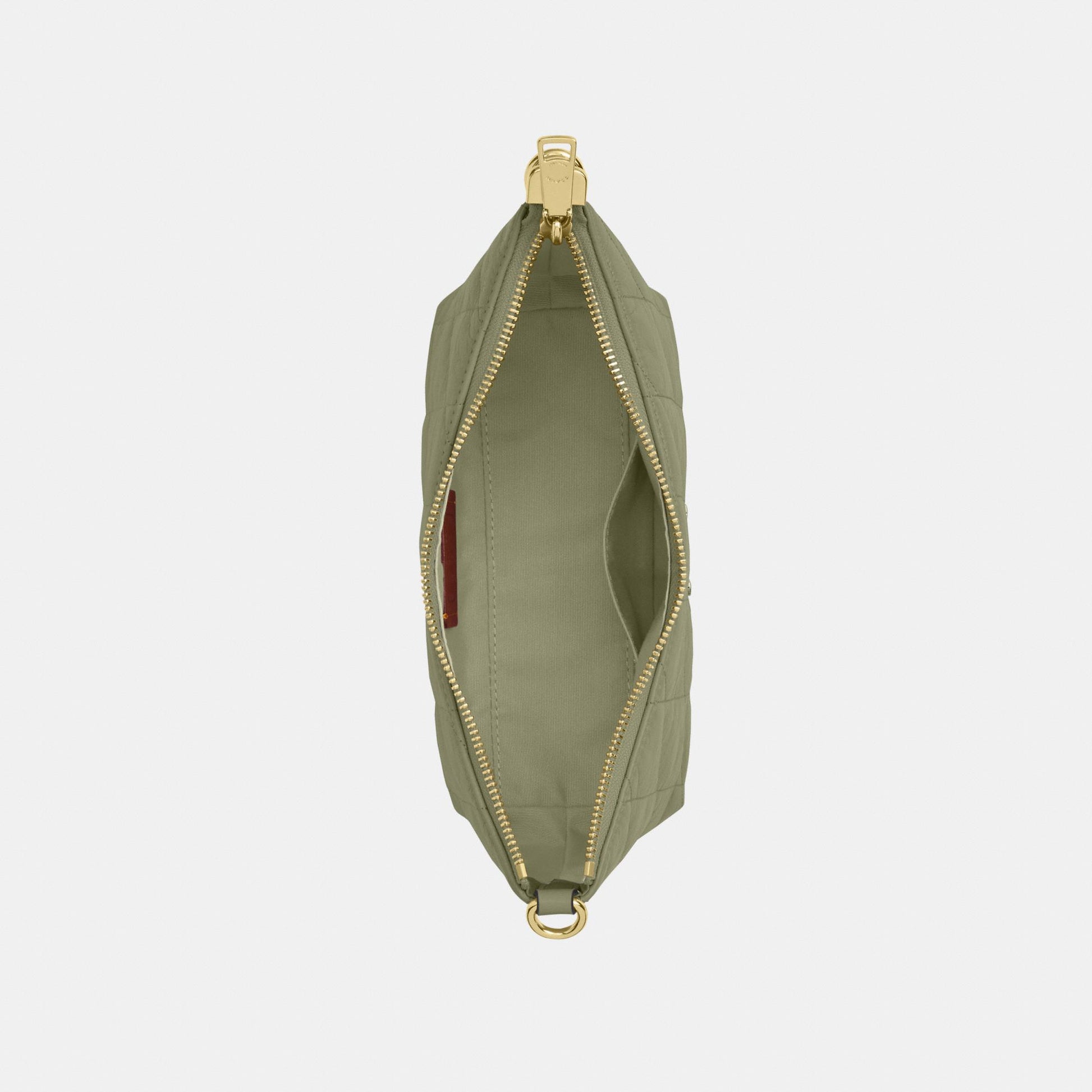 CDZ88-Caitlin Shoulder Bag in Glazed Leather with Quilting-Im/Pistachio