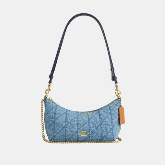 CDZ89-Caitlin Shoulder Bag in Denim with Quilting-Im/Indigo