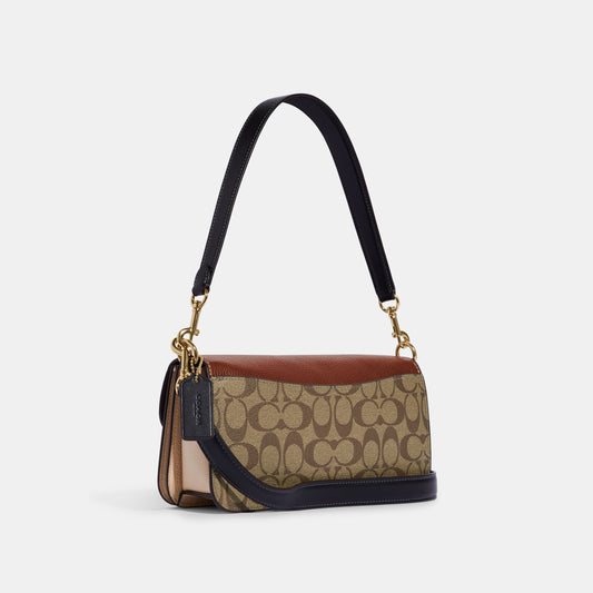 CE560-Morgan Shoulder Bag In Colorblock Signature Canvas
