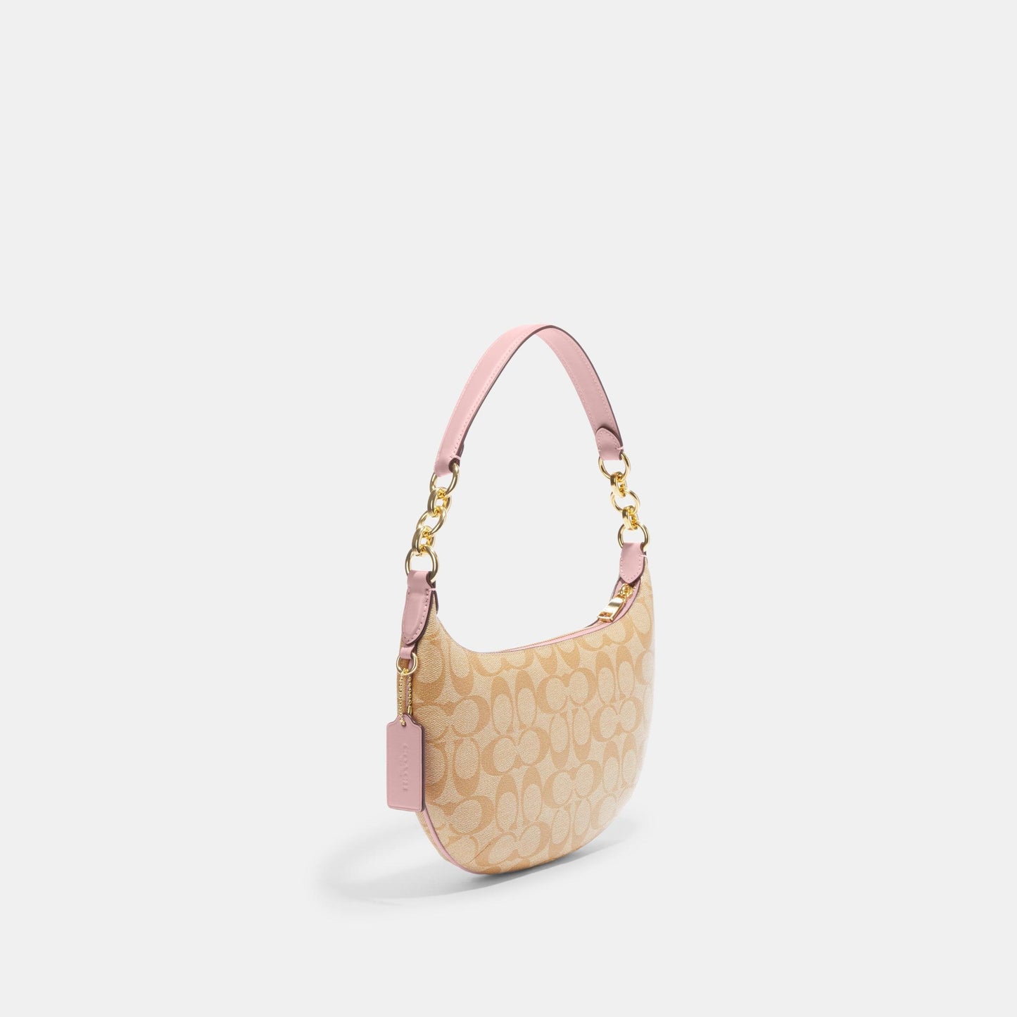 CE620-Payton Hobo In Signature Canvas-IM/Lt Khaki/Powder Pink