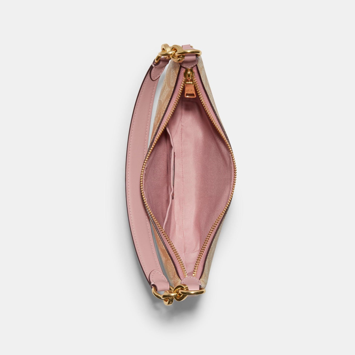 CE620-Payton Hobo In Signature Canvas-IM/Lt Khaki/Powder Pink