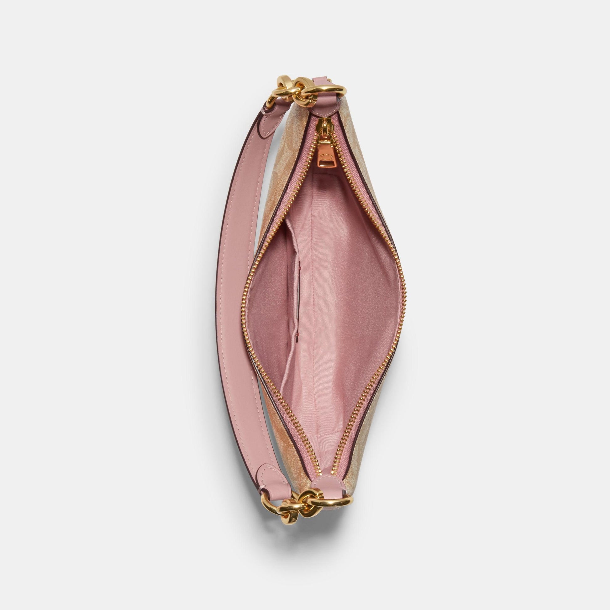 CE620-Payton Hobo In Signature Canvas-IM/Lt Khaki/Powder Pink