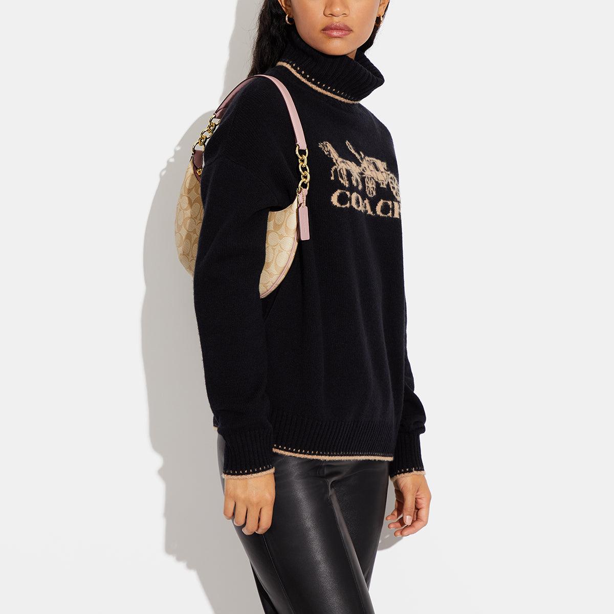 CE620-Payton Hobo In Signature Canvas-IM/Lt Khaki/Powder Pink