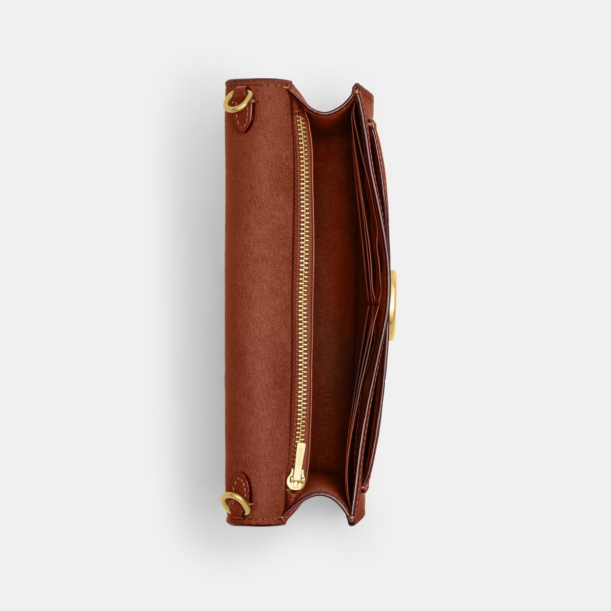 CE774-TABBY CHAIN CLUTCH IN SIGNATURE CANVAS-B4/Tan Caramel