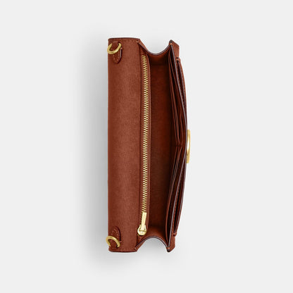 CE774-TABBY CHAIN CLUTCH IN SIGNATURE CANVAS-B4/Tan Caramel