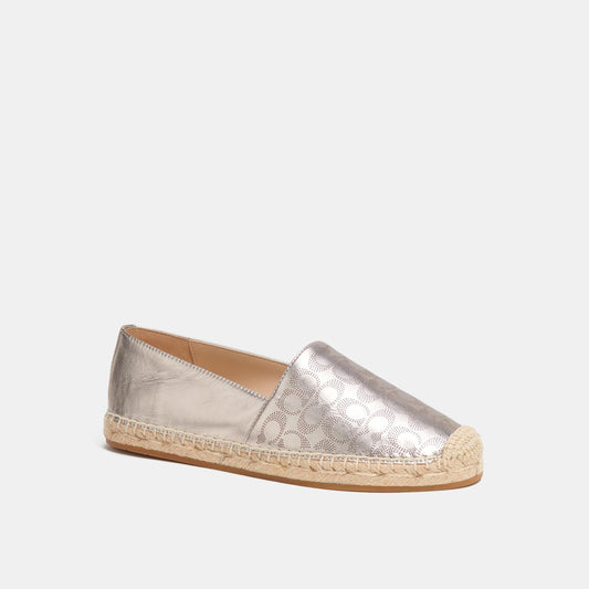 CE837-Carley Leather Espadrille-Platinum Champagne