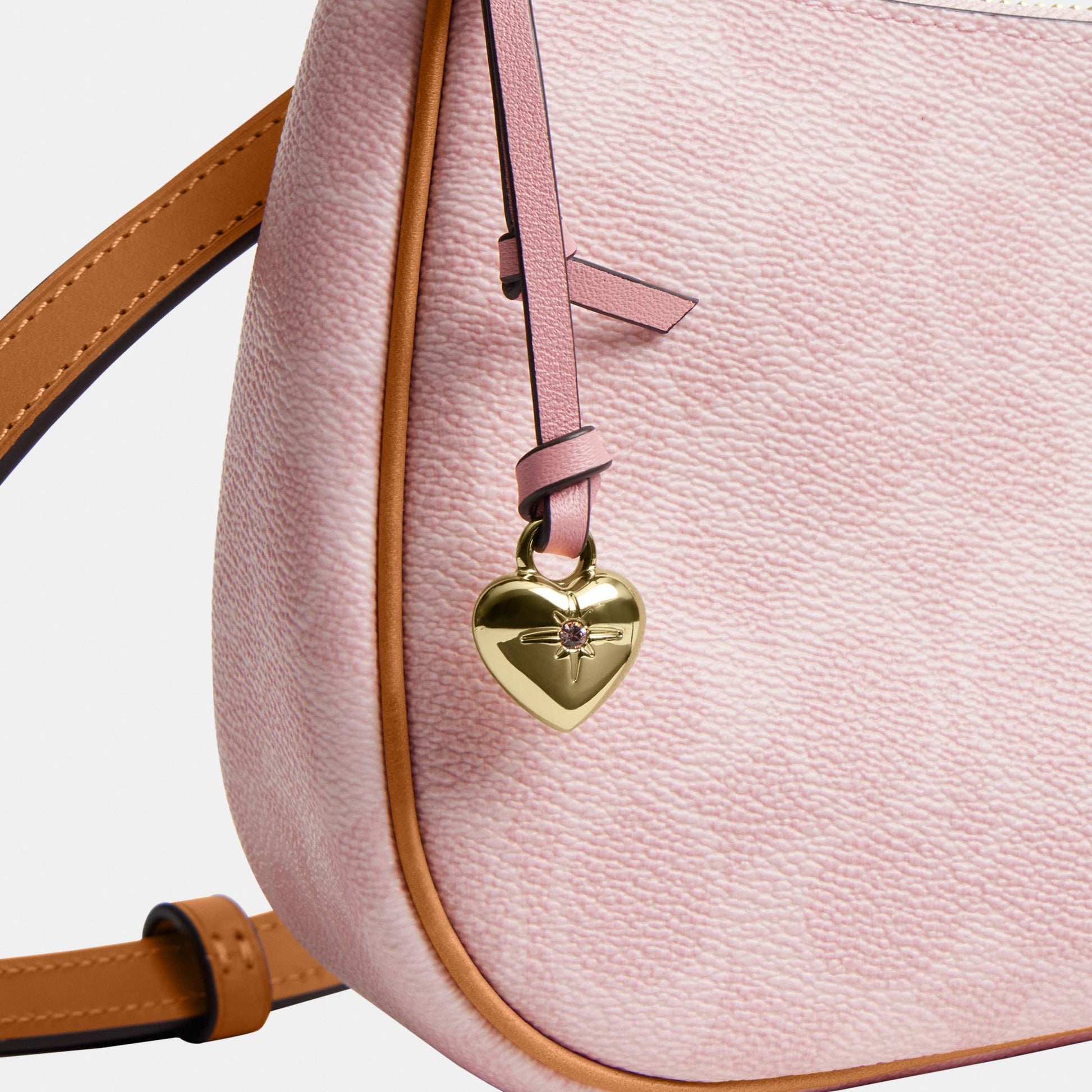 CEA20-Teri Shoulder Bag in Signature Canvas with Charms-Im/Powder Pink