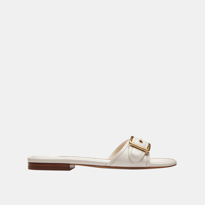 CEF11-Margot Leather Flat Sandal-Chalk