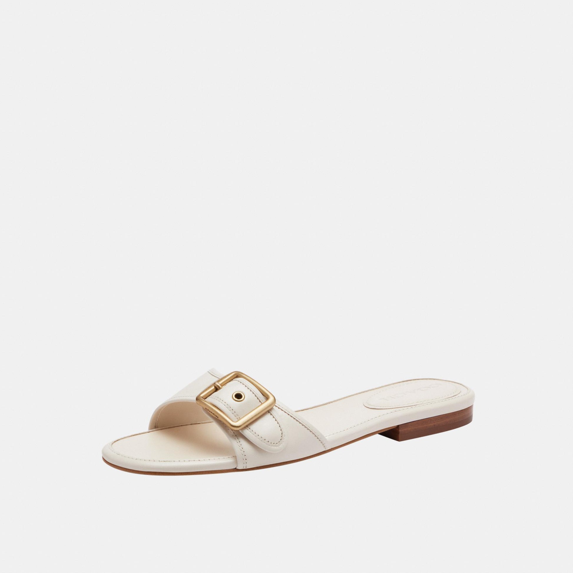 CEF11-Margot Leather Flat Sandal-Chalk