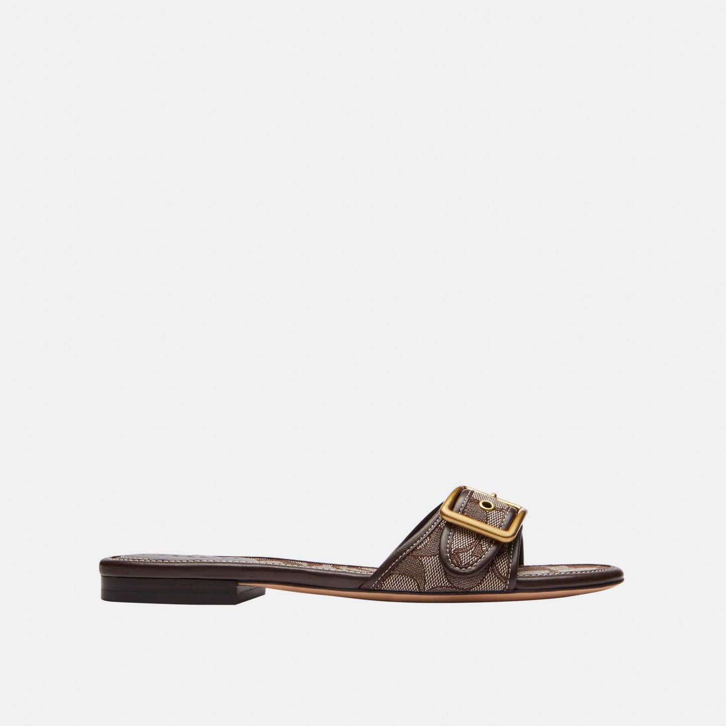 CEF12-Margot Signature Jacquard Flat Sandal-Oak/Maple