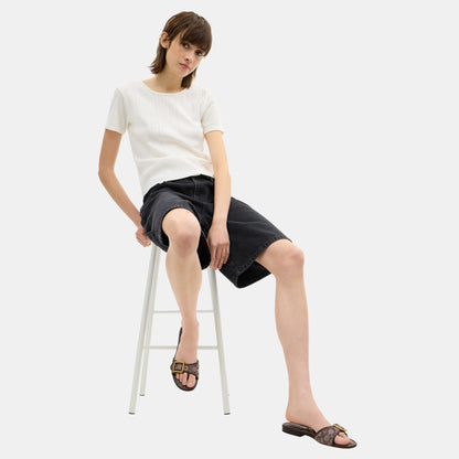 CEF12-Margot Signature Jacquard Flat Sandal-Oak/Maple