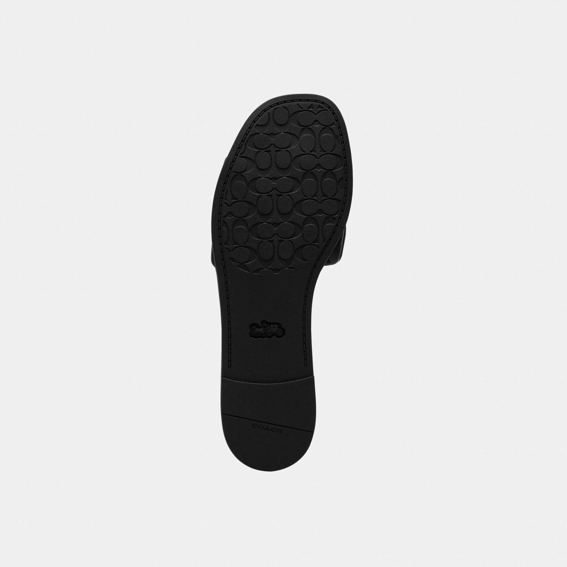 CEF42-Holly Quilted Leather Sandal-Black