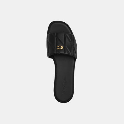 CEF42-Holly Quilted Leather Sandal-Black