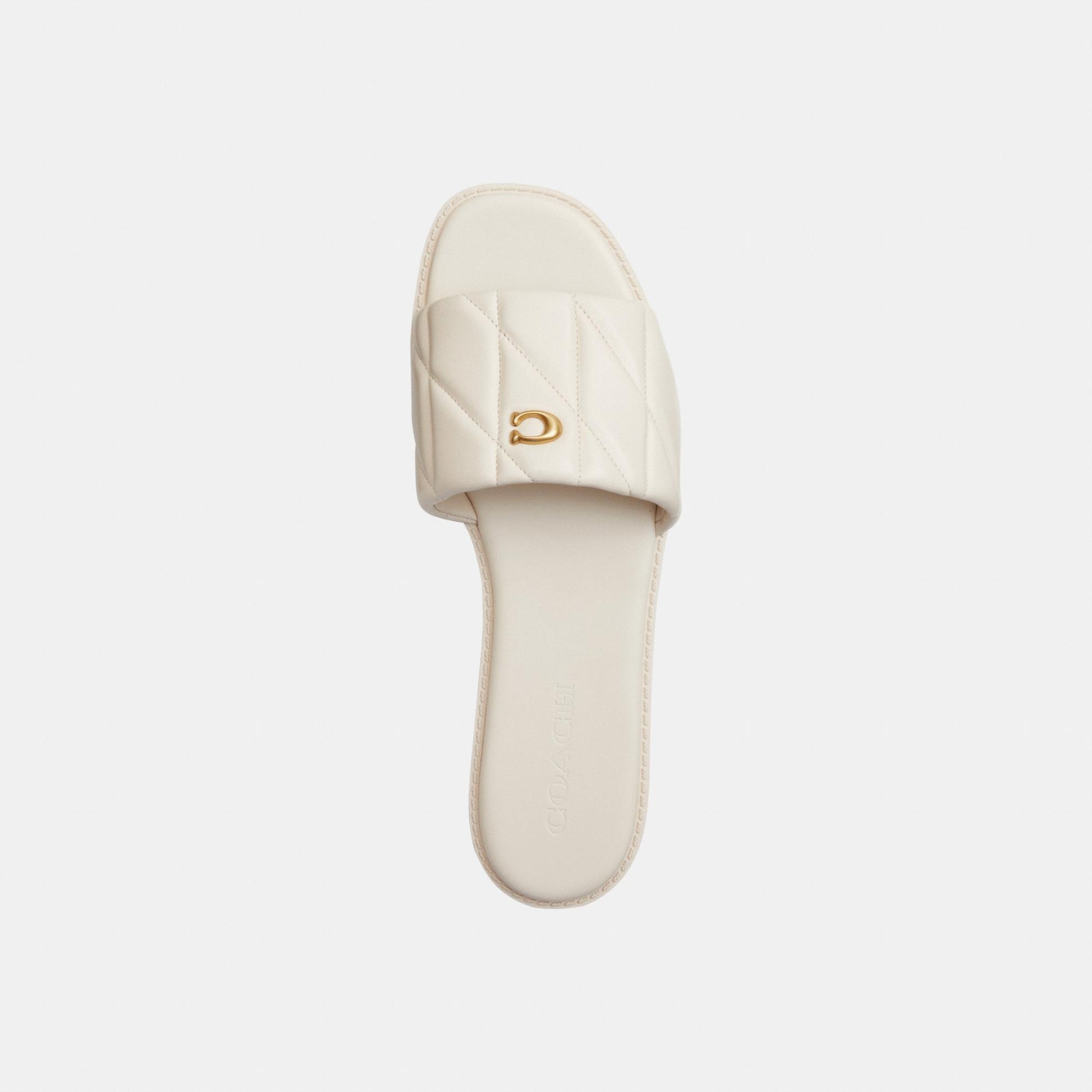 CEF42-Holly Quilted Leather Sandal-Chalk