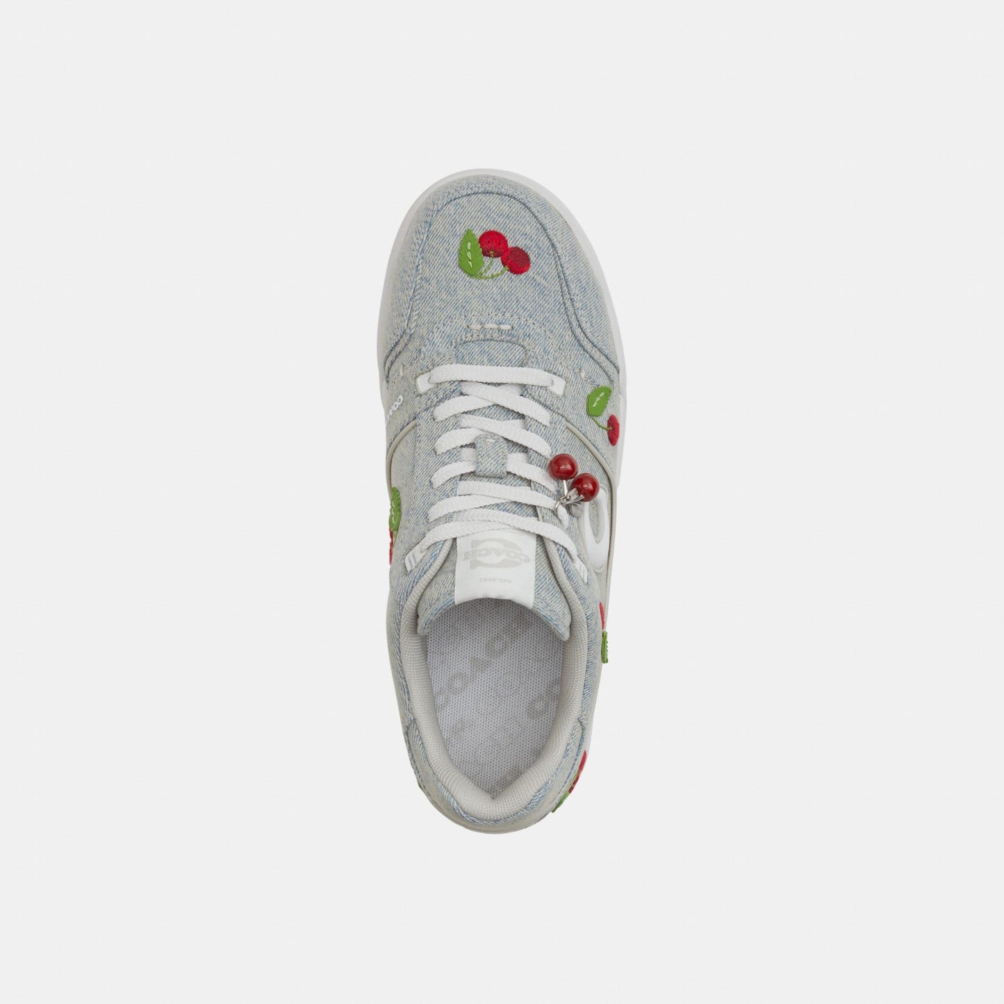 CEG42-Denim Coach Soho Sneaker with Cherries-Denim/Optic White