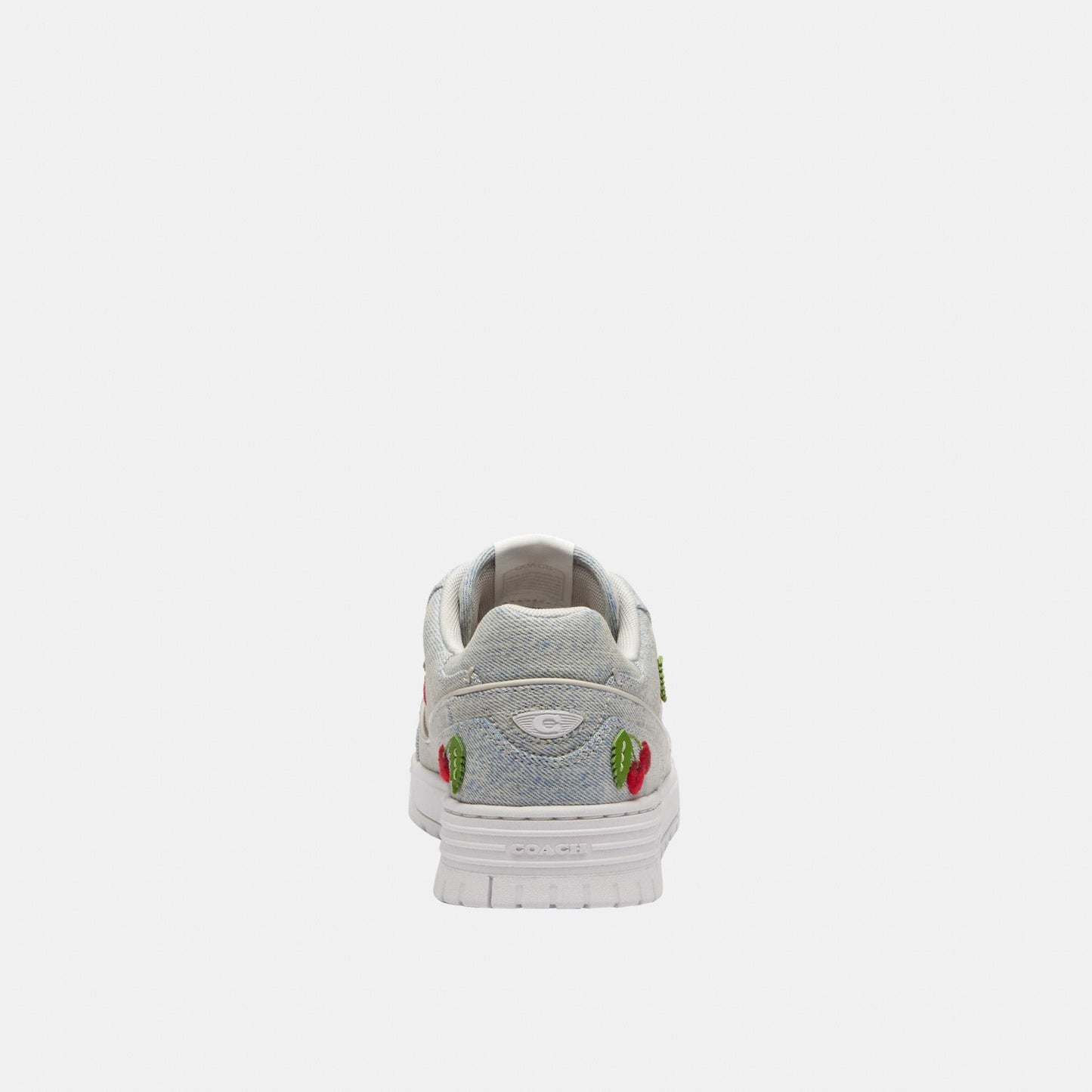 CEG42-Denim Coach Soho Sneaker with Cherries-Denim/Optic White