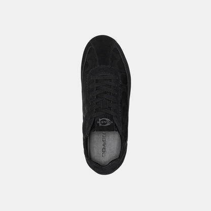 CEG73-Coach Soft Sneaker with Signature Nylon-Black